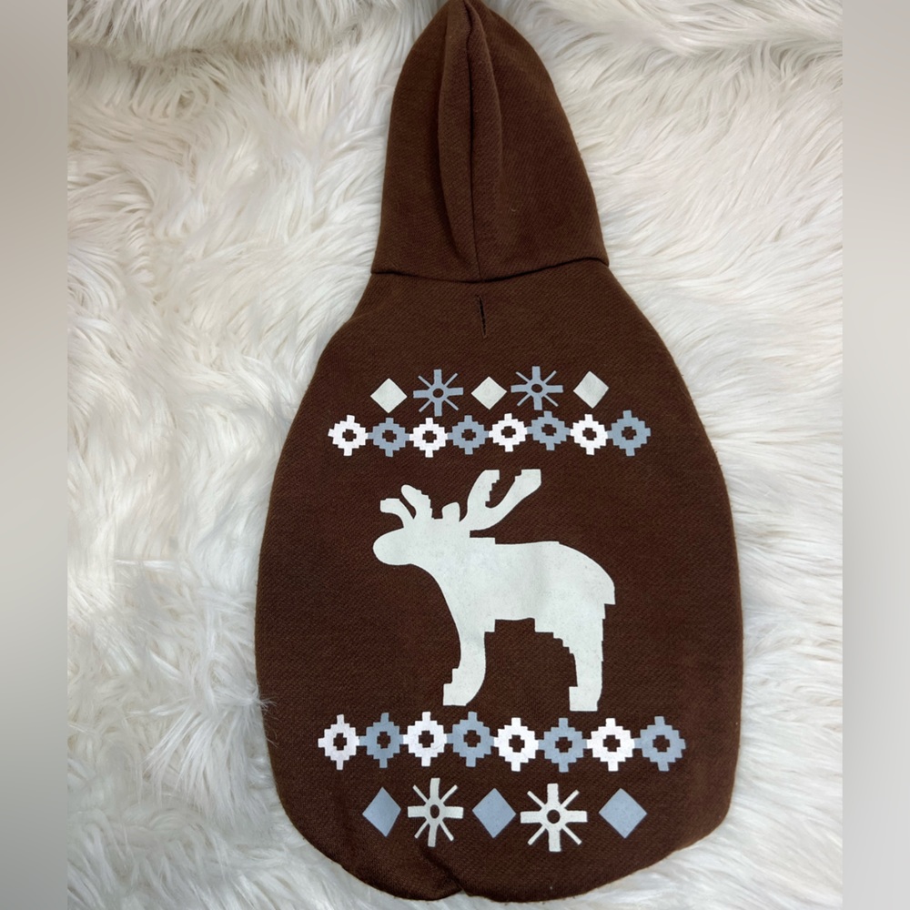 Dog Moose Fleece Brown Hoodie
